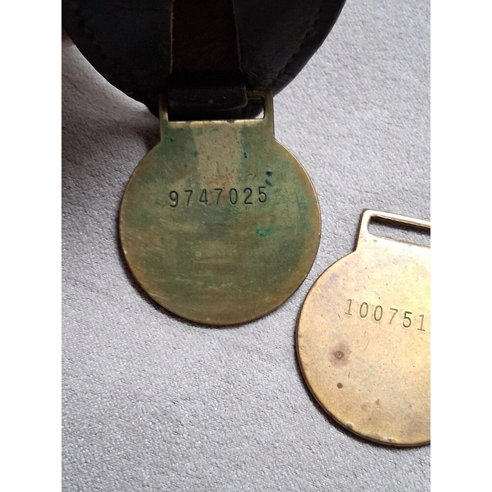 Vintage Chrysler Pentastar Brass Key Fobs Lot 2 Leather VIP Delivery System